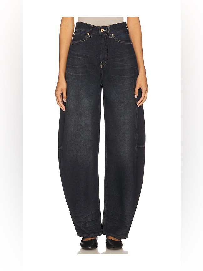 Free People -Body Arc Barrel Jeans - Dark Wash